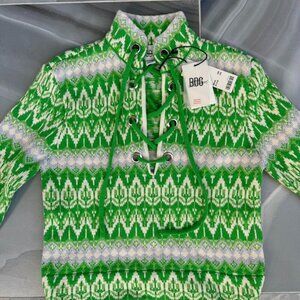 NWT Urban Outfitters Green And White Sweater $89